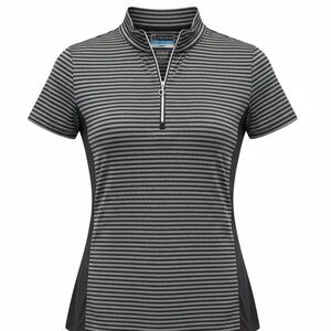 PGA TOUR Airflux Golf Top Women’s L Black Gray 1/4 Zip Performance